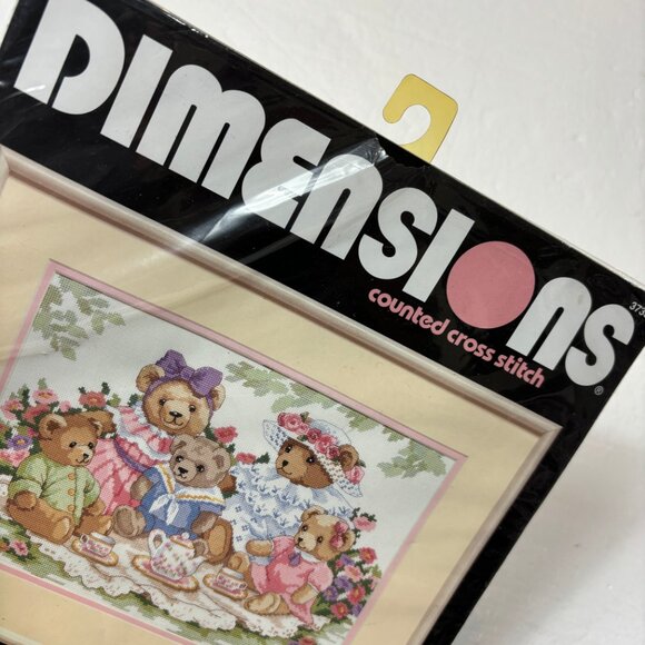 Dimensions Counted Cross Stitch Teddy Tea Party NWT - Picture 4 of 7